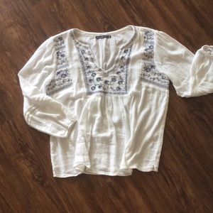 Abercrombie & Fitch Embroidered Boho Top